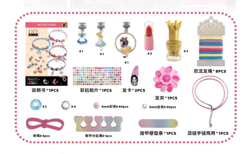 New Products Girls Toy Princess Bracelet Makeup Accessories 3 in 1 Set Gift Toy for Children Toys