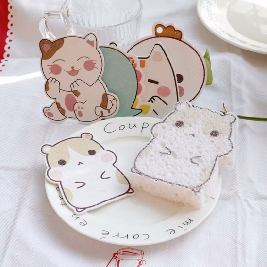 超吸水カスタマイズ形状環境に優しい木材圧縮フェイシャルスポンジメイク落としパッド生分解性セルローススポンジ